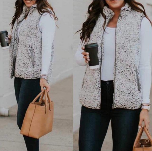 Sherpa fur fleece zip down plush jacket - Picture 3 of 6